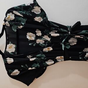 Floral short sleeve wrap maxi dress